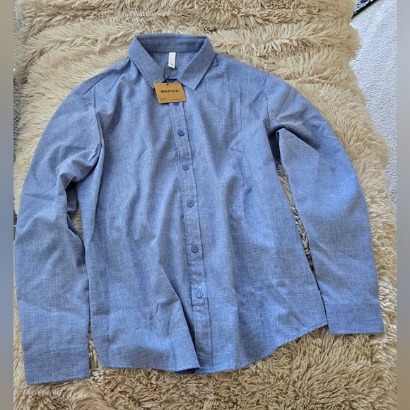 MAPICK Men's Linen Long Sleeve Button Down Casual Shirt #1097 - Picture 2 of 10
